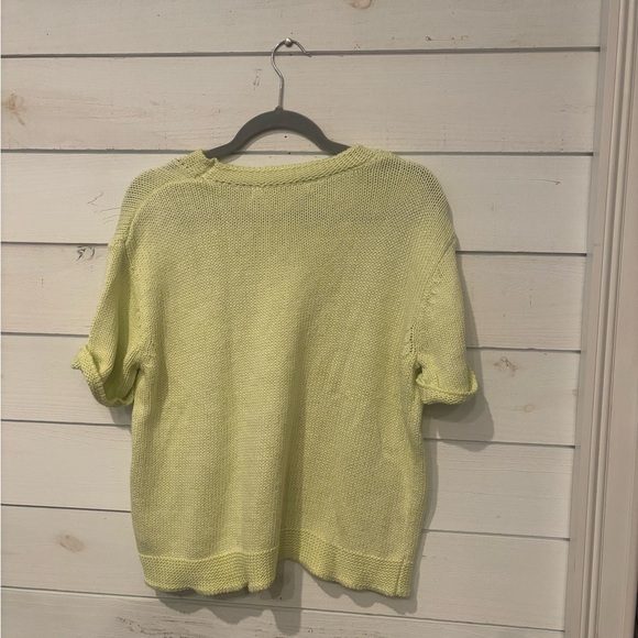 Rachel Roy Lime Green Knit Short Sleeve Sweater - Picture 6 of 10